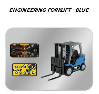 1/64mini RC Cars Mobile Bluetooth remote control dual model Three speed adjustable alloy engineering vehicle toy kid RC car gift