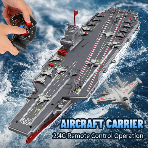 Load image into Gallery viewer, JJRC S19 RC Aircraft 2.4G Remote Control Battleship Boat RC Boat Auto Water Sensor Carrier Boat Toys Gift for Kids Boys
