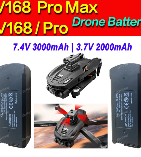 V168 Pro Max Battery 7.4V 3000mAh Original Battery V168 Dron 3.7V 2000mAh For V168 RC Quadcopter Spare Battery Parts Accessories