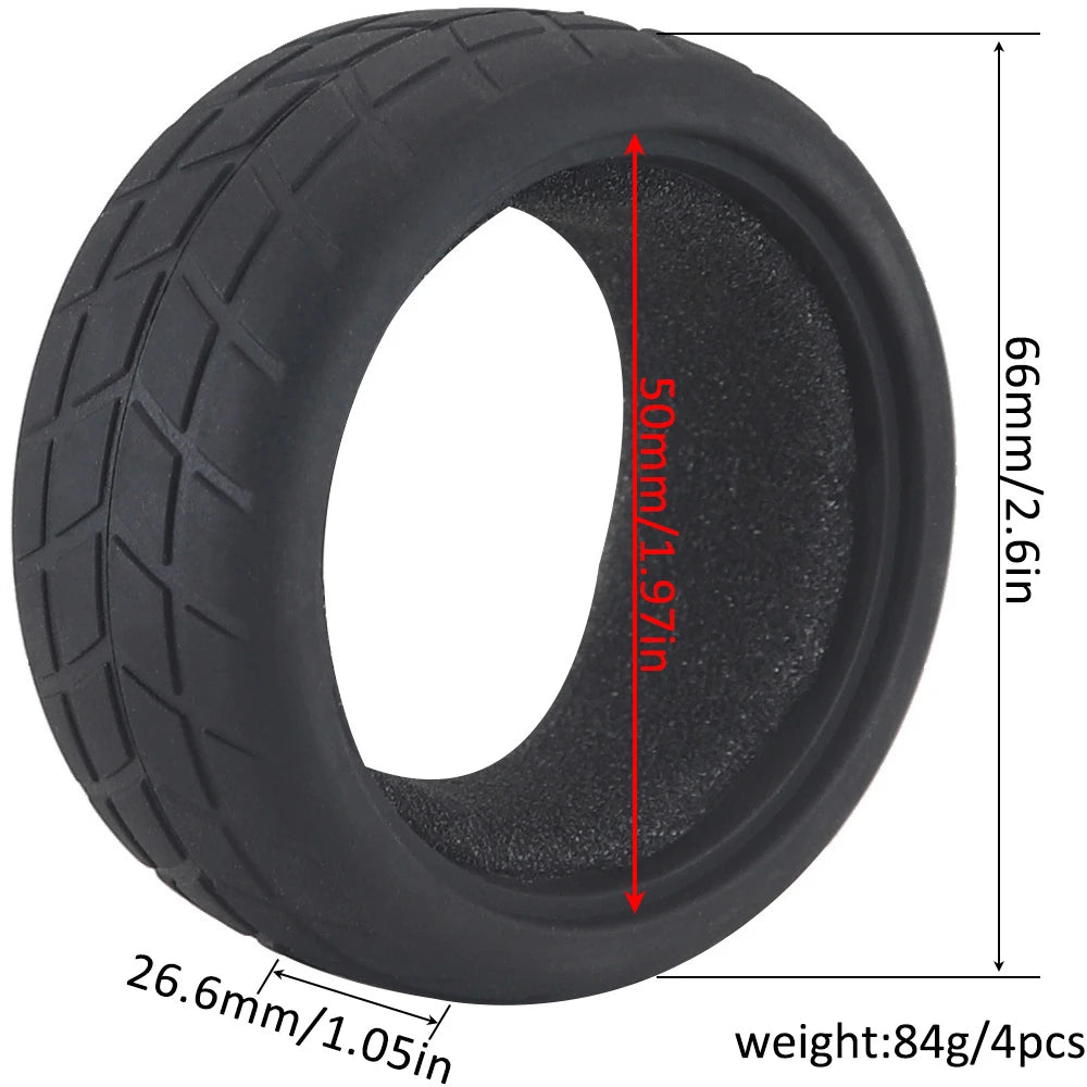 1:10 On-road Car Tires 63-68mm High Grip Rubber Tyre Hot Melt Tire Hsp 94123 Hpi Himoto Fw06 Tt01 Abrasion Resistant Racing Car