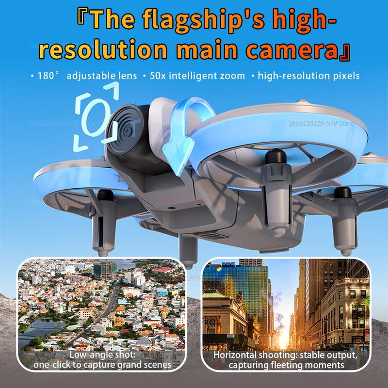 E69 Mini RC Drone 8K HD Camera With LED 5G FPV WiFi Remote Control Aircraft Obstacle Avoidance Quadcopter For Adult Boy Toy Gift