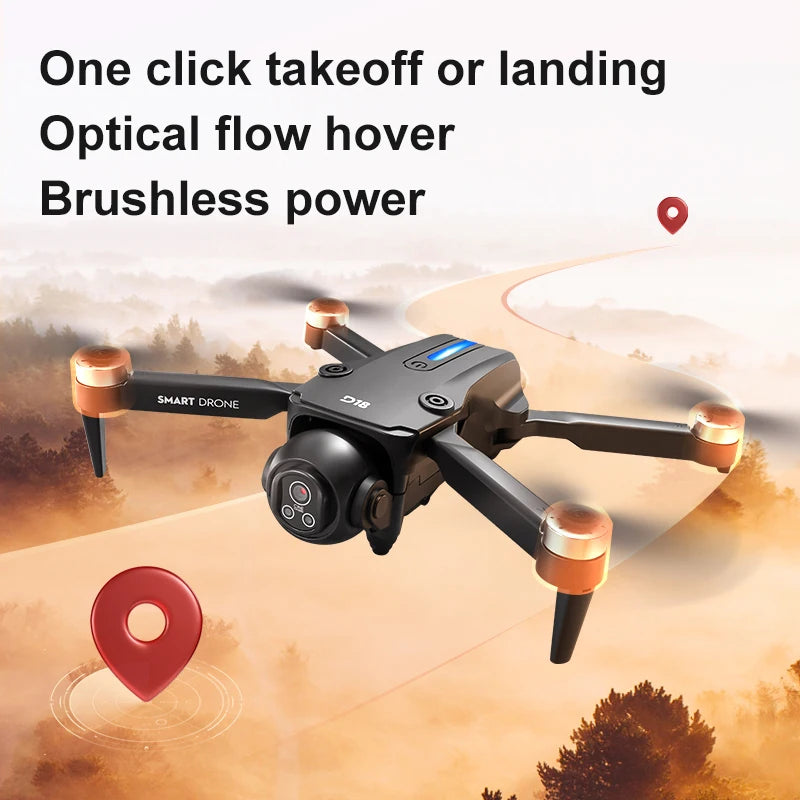 D18 GPS Drone 8K Aerial HD Dual Camera Intelligent Obstacle Avoidance Brushless Power 5G WIFI GPS Return Screen RC Drone