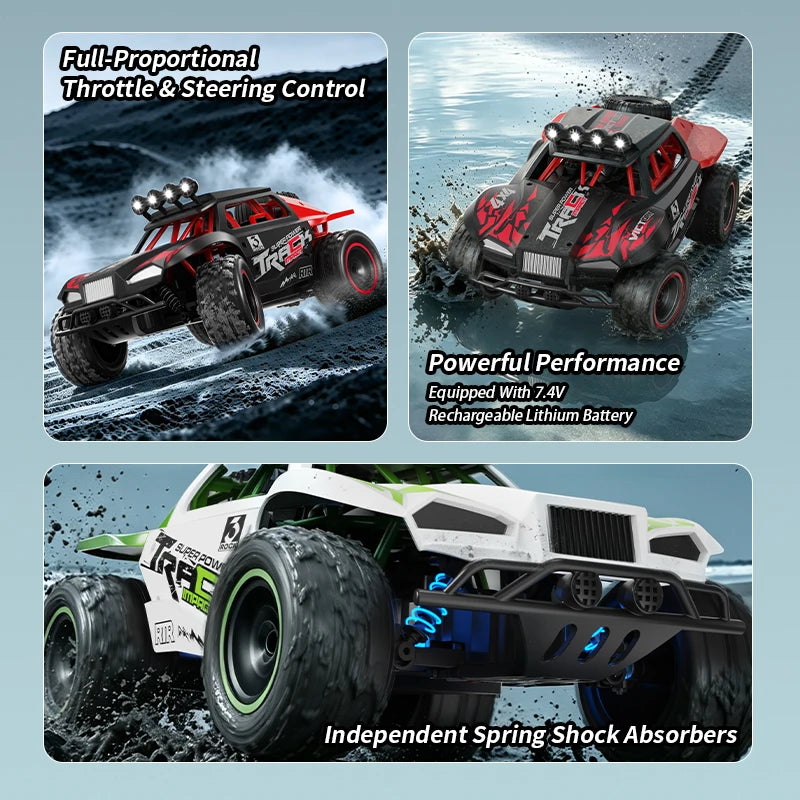 2026 New C35 1/18 4WD RC Car 30KM/H Offroad Monster Truck LED Headlights 2.4G Remote Control Car Outdoor Hobby Toy Gift For Kids