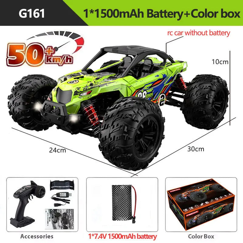1:16 4WD RC Car 60KM/H Or 36KM/H With LED 2.4G Remote Control Cars High Speed Drift Monster 4x4 Truck For Kids VS Wltoys 144001