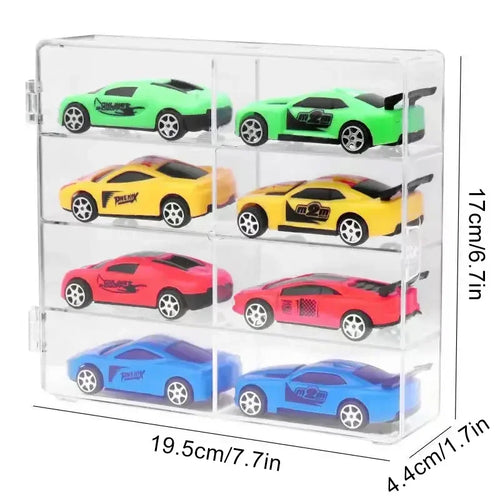 Load image into Gallery viewer, Acrylic Car 1pc Display case 1:64 For Kids holds 8 cars
