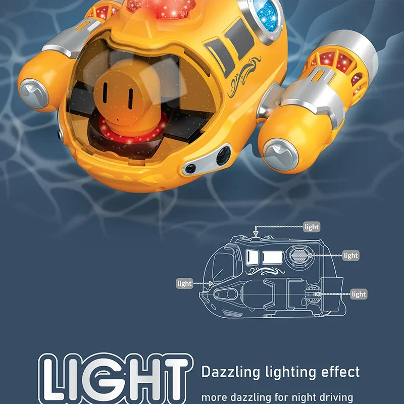 2.4G Remote Control Motorboat Waterproof Spray Swimming Pool Bathing RC Steamboat Toy For Boys And Girls Children Christmas Gift
