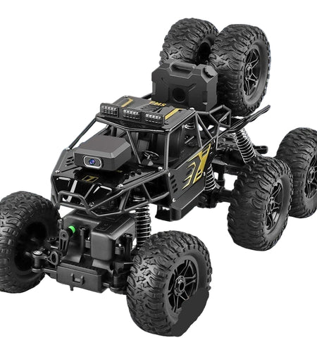 Trendy And Cool Oversized Remote Four-Wheel Drive Climbing Big Foot Car, Six Wheel Drive Racing Car, Boys' Charging Toy Car