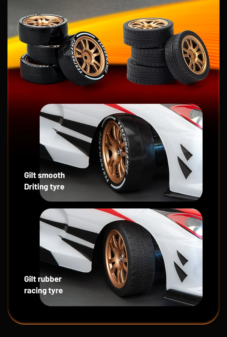 High Speed Driftable Remote Control Racing Car Kids Toys Electric RC Car Competitive Retrofittable Tire 4WD Model