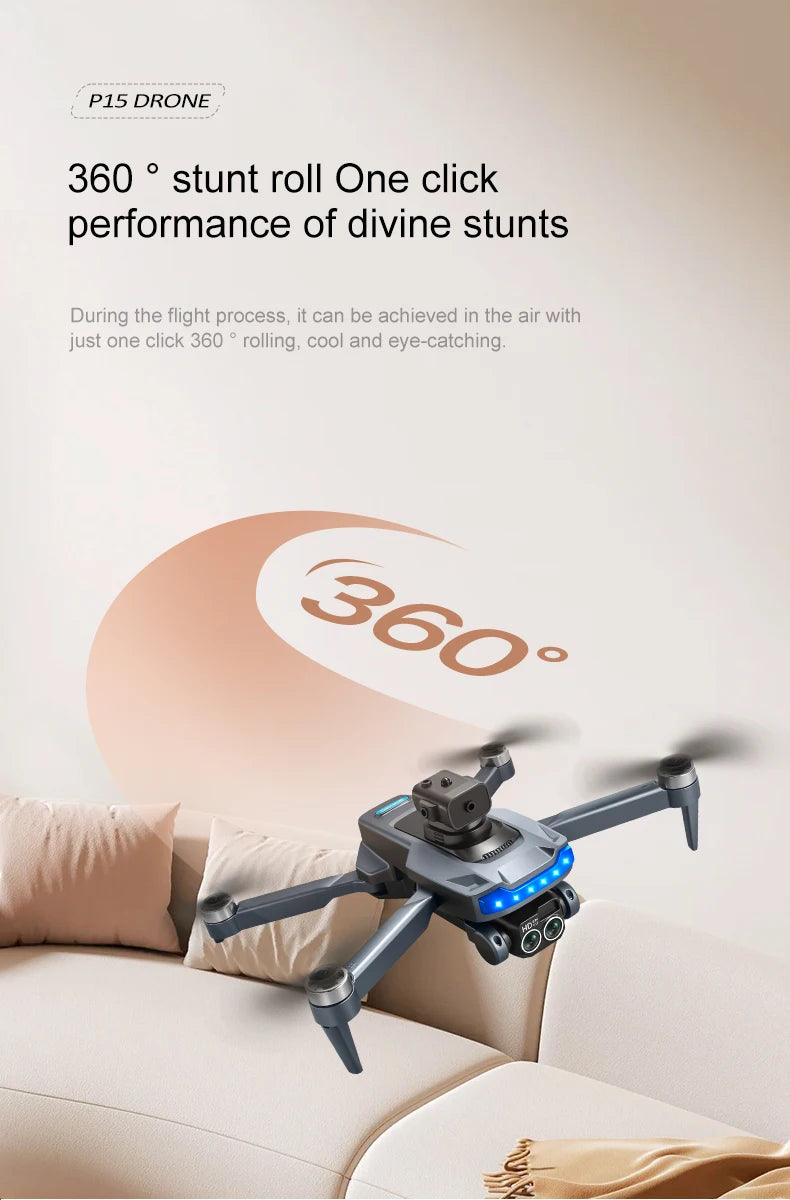 P15 Screen Control Drone 8K Professional Camera HD Aerial Photography Dual-Camera Omnidirectional Obstacle Avoidance Drone
