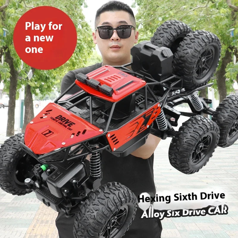 Trendy And Cool Oversized Remote Four-Wheel Drive Climbing Big Foot Car, Six Wheel Drive Racing Car, Boys' Charging Toy Car