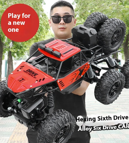 Trendy And Cool Oversized Remote Four-Wheel Drive Climbing Big Foot Car, Six Wheel Drive Racing Car, Boys' Charging Toy Car