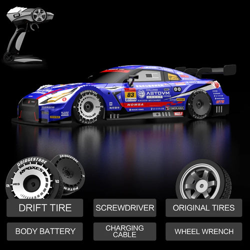 Load image into Gallery viewer, Rc Car 4WD Drift Racing 2.4G Dual Motors 40km/H 40 Minutes Long Battery Life 1:16 GTR Remote Control Car Outdoor Racing Car Toys
