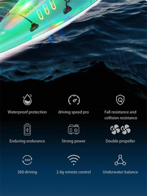 Load image into Gallery viewer, HC-810 RC Boat RTR 2.4G 15km/h Brushed Motor Paddle Remote Control Rowing LED Lights 360 Driving Dual Modes Waterproof Ship
