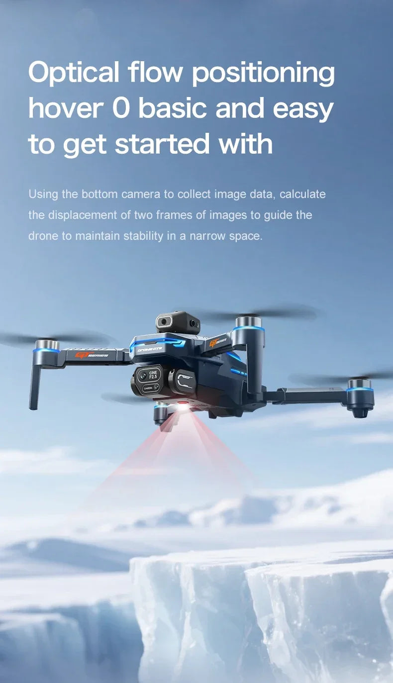 GT8 Drone 4K HD Camera Obstacle Avoidance Aerial Photography Brushless Drone with Screen Foldable RC Drone Quadcopter RTF