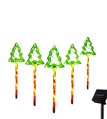 5pc/set solar candy Christmas tree ground installation decorative lights outdoor garden lawn LED lights courtyard lights