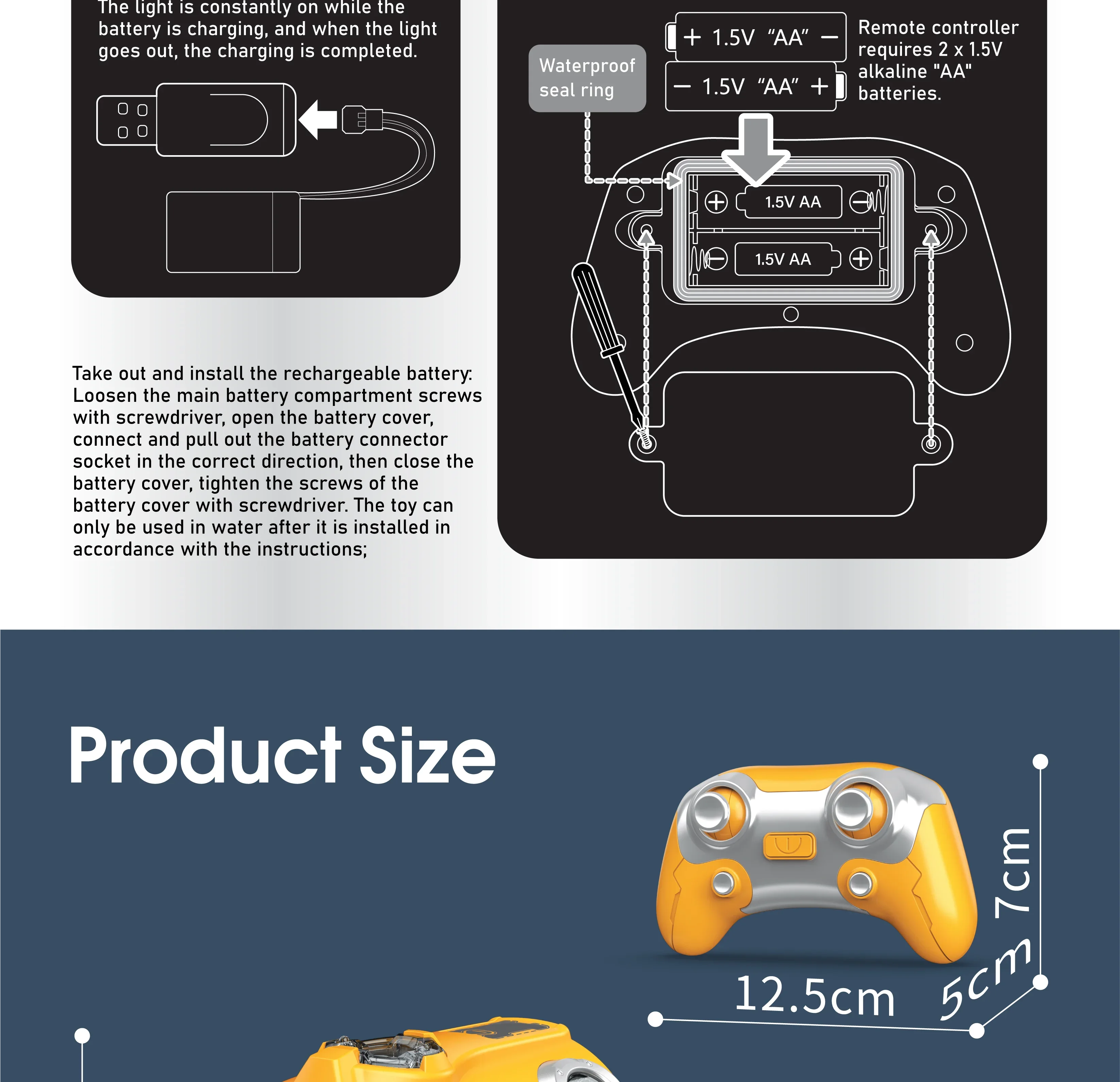2.4G Remote Control Motorboat Waterproof Spray Swimming Pool Bathing RC Steamboat Toy For Boys And Girls Children Christmas Gift