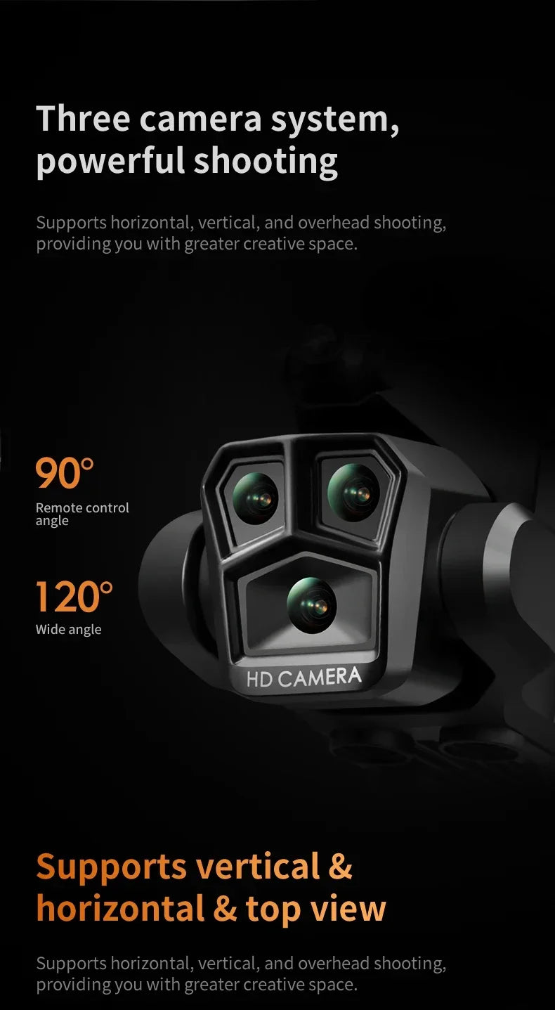 New K10Max Mini Drone 4K Professinal Three Camera Wide Angle Optical Flow Localization Four-way Obstacle Avoidance RC Quadcopter