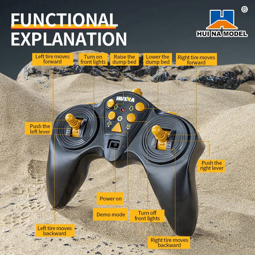 Load image into Gallery viewer, HUI NA Engineering Vehicle 533D Simulation Alloy Dump Truck Earth-moving Dump Truck Model Toy Truck Heavy duty tractor RC Cars
