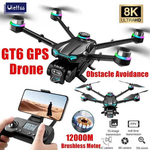 Load image into Gallery viewer, New GT6 Drone 8K Professional HD Dual Camera GPS Smart Return 5G WIFI Obstacle Avoidance Brushless Foldable Quadcopter Dron

