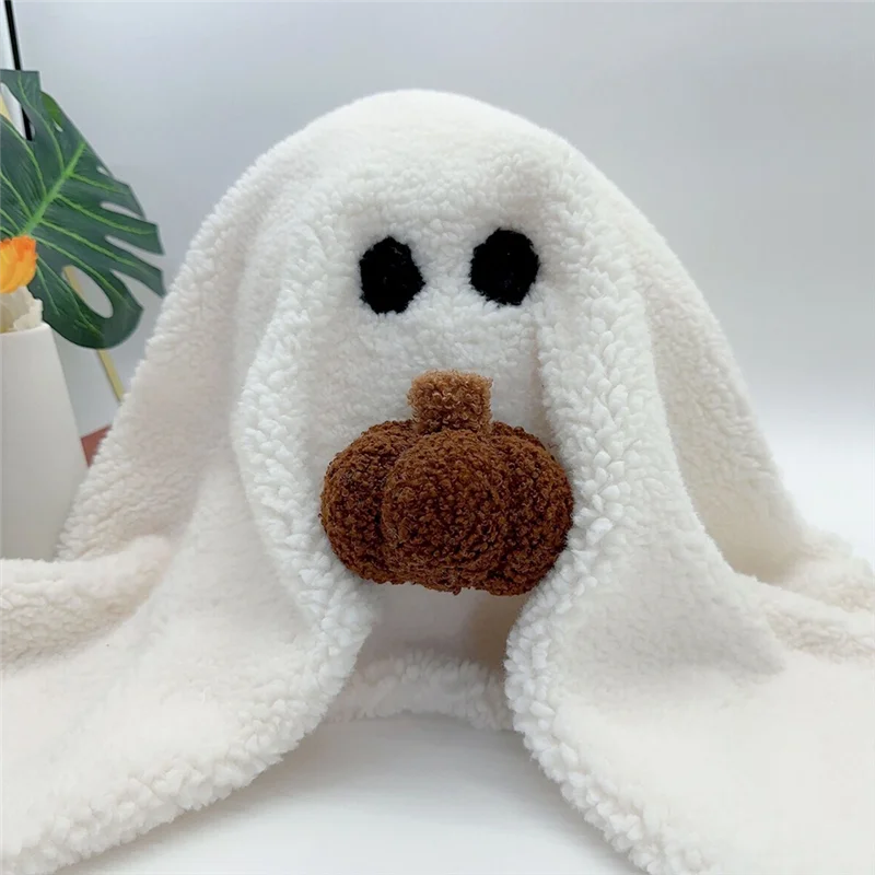 Ghost with Pumpkin Pillow, Halloween Ghost with Pumpkin Pillow, Soft Stuffed Halloween Ghost Plush