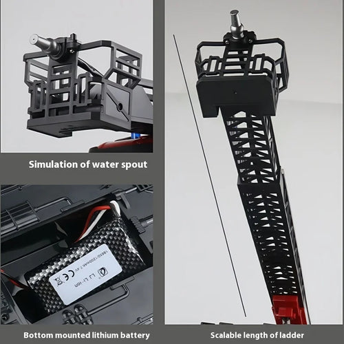 Load image into Gallery viewer, 1:14 RC Engineering Car Huina 1561 22CH Large Scale Toy Fire Truck Full Scale Simulation Water Spraying Toys Adult Child Gifts
