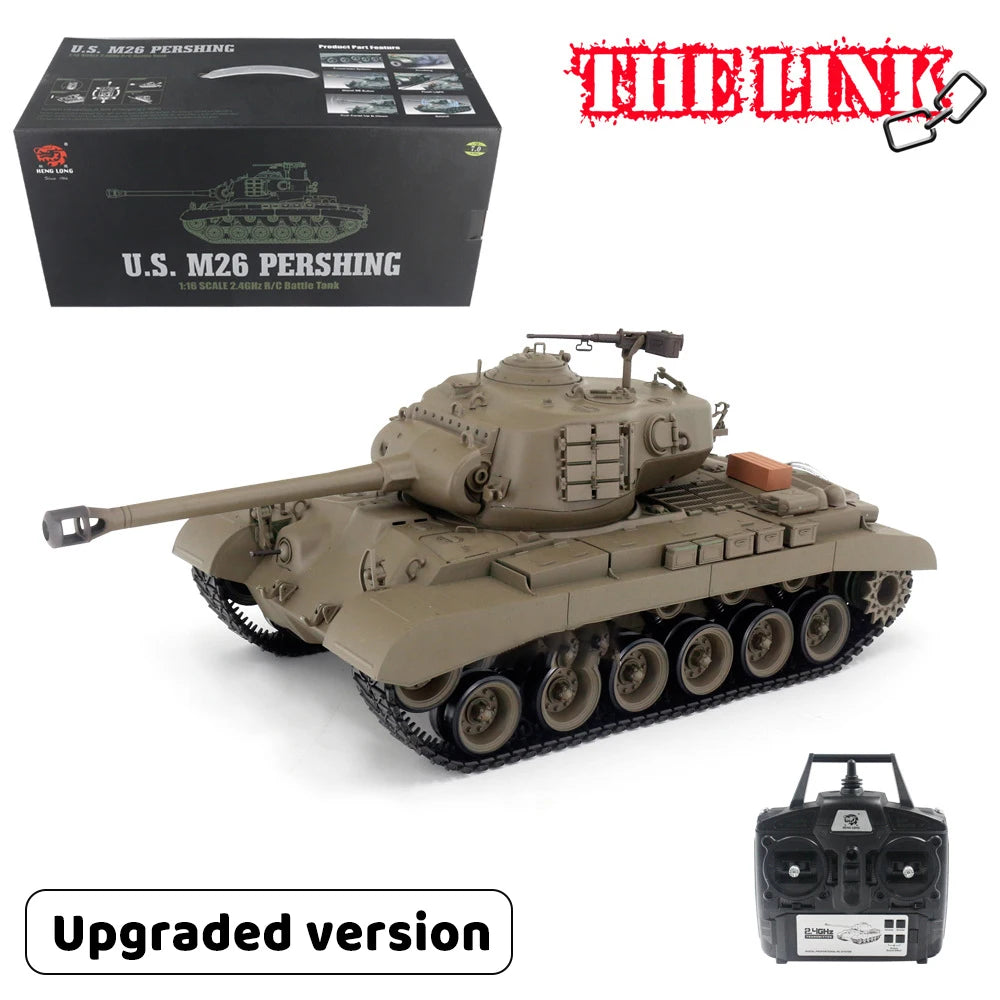 1:16 Henglong 3838-1 American M26 Pershing Heavy Tank RC Model  Metal Tank Simulation Model Remote Control Athletic Toys