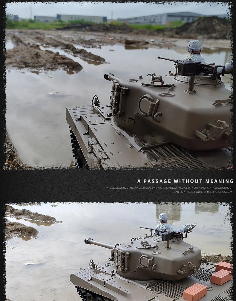 1:16 Henglong 3838-1 American M26 Pershing Heavy Tank RC Model  Metal Tank Simulation Model Remote Control Athletic Toys