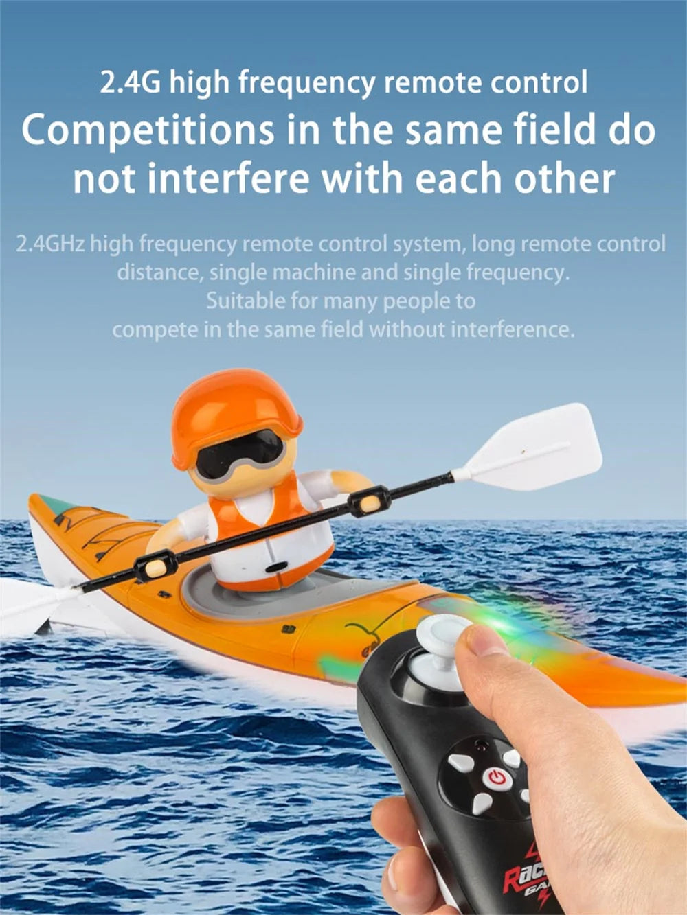 HC-810 RC Boat RTR 2.4G 15km/h Brushed Motor Paddle Remote Control Rowing LED Lights 360 Driving Dual Modes Waterproof Ship