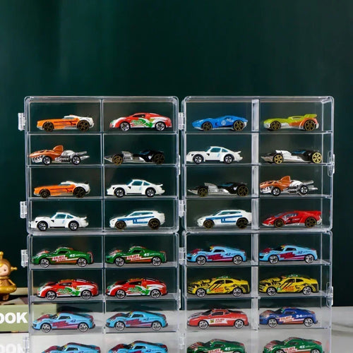 Load image into Gallery viewer, Acrylic Car 1pc Display case 1:64 For Kids holds 8 cars
