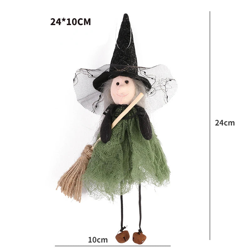 Halloween Ghost Festival Witch Figurine Hanging Doll DIY Decoration Pendant Ornaments for Party Haunted House Decorate Props