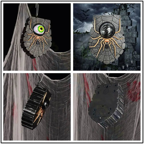 Load image into Gallery viewer, Halloween Decoration Spider Doorbell Horror Props Ghost&#39;s Day Glowing Home Hanging Electric Luminous Sound Eyeball Doorbell
