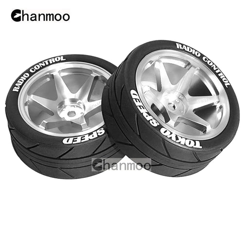 Load image into Gallery viewer, 1/10 RC Racing Wheels Tires Metal Wheel Rims Hub12mm Hex for 1:10 RC On Road Car Tamiya TT01 TT02 XV01 XV02 PTG-2 HSP HPI Kyosho
