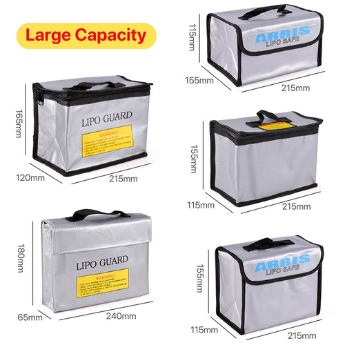 Load image into Gallery viewer, Battery Safe Bag Fireproof for RC Car Drone Batteries Travel Storage Charging Large Explosion-Proof Bags Portable
