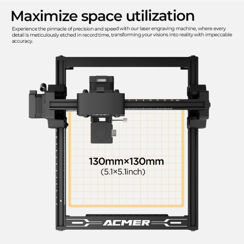 ACMER S1 Mini Laser Engraving and Cutting Machine Portable High Precision CNC Machine Tool For Plywood Acrylic Leather Glass