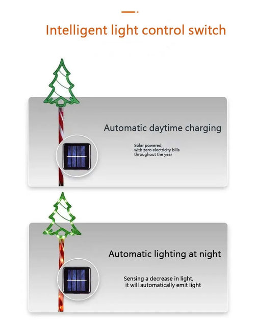Load image into Gallery viewer, 5pc/set solar candy Christmas tree ground installation decorative lights outdoor garden lawn LED lights courtyard lights
