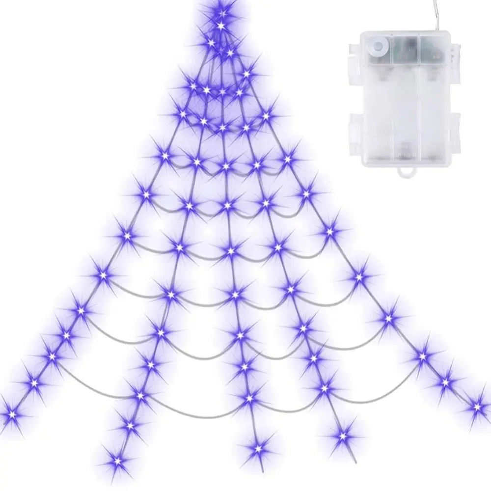 8 Modes Halloween Spider Web Lights Waterproof Glow LED Spider Net 5m Triangle Luminous Halloween Spider Indoor Outdoor
