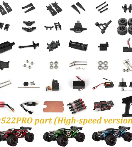 9522PRO 85KM/H High-Speed RC Automobile Parts Arm Turning Cup Drive Shaft Gear Differential Gearbox Steering Tie Rod Tire Motor