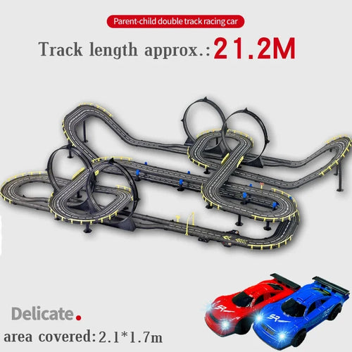 Load image into Gallery viewer, Slot car track Electric rail car 1:43 double remote control racing track toy automatic racing electric track children Christmas gift
