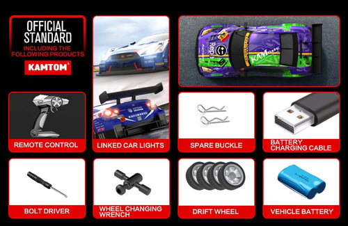 Load image into Gallery viewer, Rc Car 4WD Drift Racing 2.4G Dual Motors 40km/H 40 Minutes Long Battery Life 1:16 GTR Remote Control Car Outdoor Racing Car Toys
