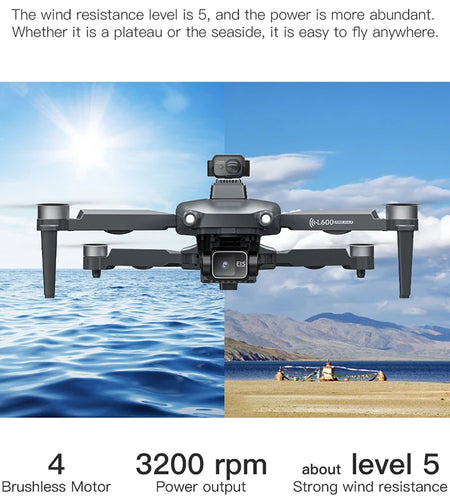 2025 New L600 PRO MAX GPS Drone 5KM 4K Professional HD Dual Camera 3-Axis Gimbal 360 Obstacle Avoidance Brushless Quadcopter Toy