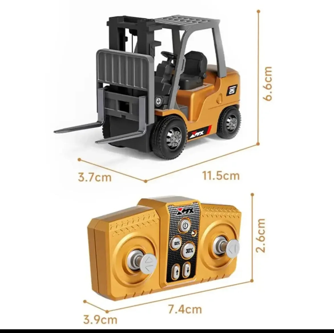 New 1/64 Remote-Controlled Alloy Forklift Engineering Vehicle Tabletop Toys Model Collection Gift For Boys