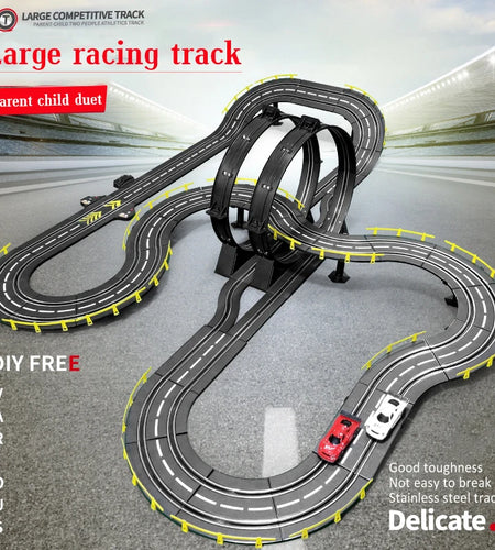 Slot car track Electric rail car 1:43 double remote control racing track toy automatic racing electric track children Christmas gift