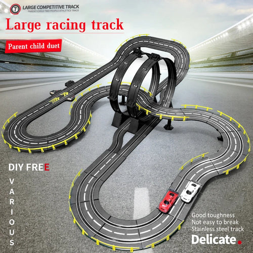 Load image into Gallery viewer, Slot car track Electric rail car 1:43 double remote control racing track toy automatic racing electric track children Christmas gift
