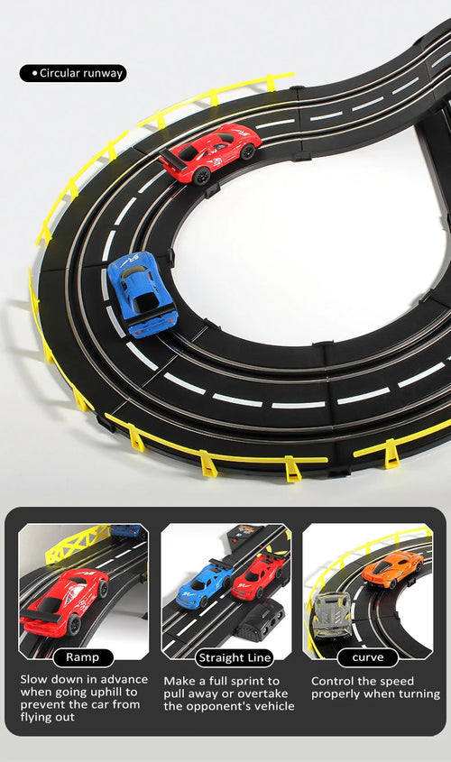 Load image into Gallery viewer, Slot car track Electric rail car 1:43 double remote control racing track toy automatic racing electric track children Christmas gift
