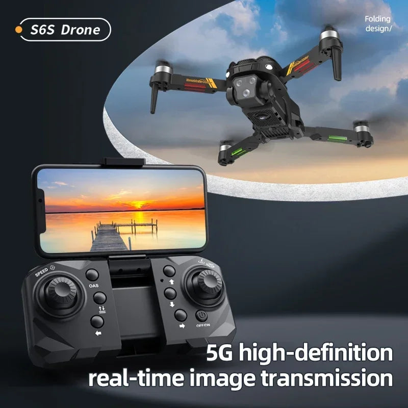 New Shark S6S 5G Brushless Drone Profissional 8K HD Camera WIFI FPV Obstacle Avoidance Optical Flow RC Foldable Quadcopter Toys