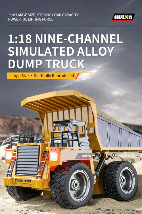 Load image into Gallery viewer, HUI NA Engineering Vehicle 533D Simulation Alloy Dump Truck Earth-moving Dump Truck Model Toy Truck Heavy duty tractor RC Cars
