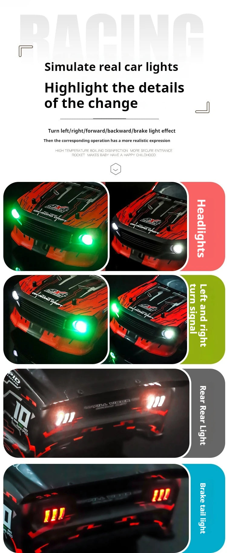 Remote Control Toy Race Car 1:14 Scale - High Speed 4x4 Off-Road RC Climbing Drift Car, Gift for Boys