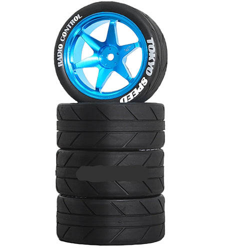 1/10 RC Racing Wheels Tires Metal Wheel Rims Hub12mm Hex for 1:10 RC On Road Car Tamiya TT01 TT02 XV01 XV02 PTG-2 HSP HPI Kyosho