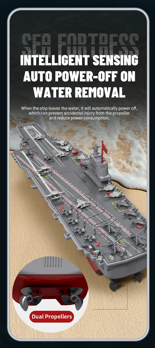 Load image into Gallery viewer, JJRC S19 RC Aircraft 2.4G Remote Control Battleship Boat RC Boat Auto Water Sensor Carrier Boat Toys Gift for Kids Boys
