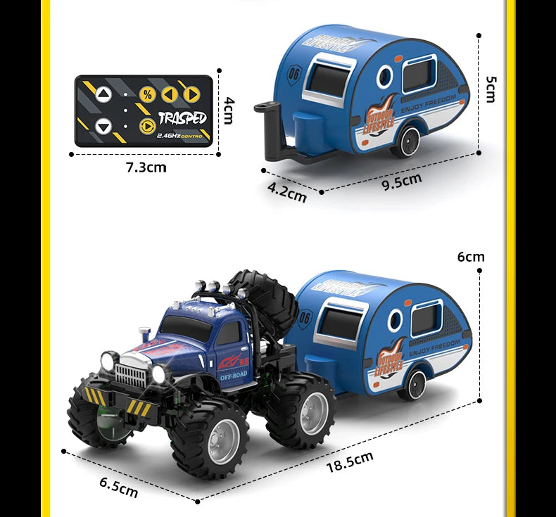 RC, New 1:64 Rc Car Mini 2.4Ghz City Road Handle High Speed Alloy All Terrain Remote Control Car Dual Control Children's Toys Gifts